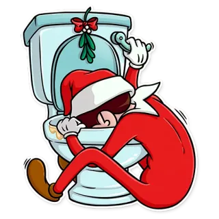 🚽 Elf on the Shelf Christmas, Elf, Elf on the Shelf, Toilet, Sick, Cartoon, Holiday telegram sticker