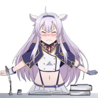 😖 anime, arrabbiata, ragazza, personaggio, kawaii, studentessa, uniforme telegram sticker