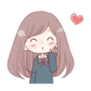 ✨ Cartone animato, Anime, Kawaii, Carino, Ragazza, Cuore, Adesivo telegram sticker