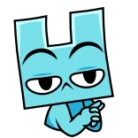 🤔 漫画, キャラクター, 青, 動物, 考えてる telegram sticker