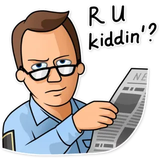 😒 R U kiddin'? 新聞, 質問, 男, 皮肉 telegram sticker
