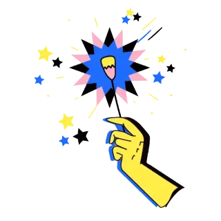 ⚡ bengala, mano, celebración, fiesta, fuegos artificiales, año nuevo, diversión telegram sticker