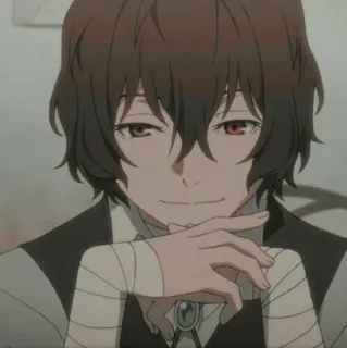 🔲 Osamu Dazai Bungou Stray Dogs Anime, Dazai, Bungou Stray Dogs, Osamu Dazai, Charakter, Porträt telegram sticker