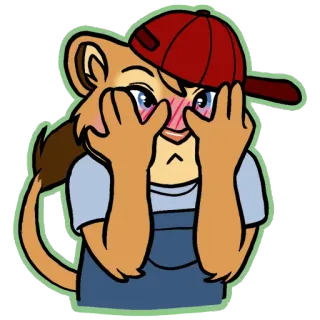 😳 lion, dessin animé, geste, personnage, animal, dessin telegram sticker