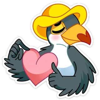 ❤️ bird, heart, animal, love, cartoon, cute, sticker telegram sticker