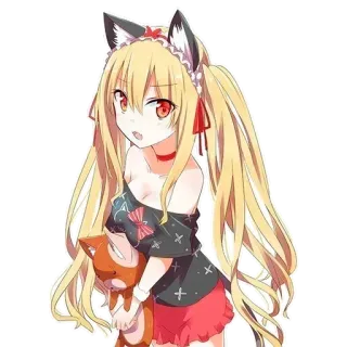 😊 anime, girl, fox, kemonomimi, ears telegram sticker