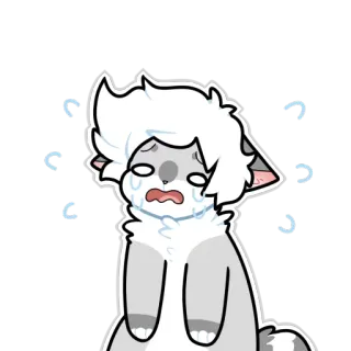 😭 chorando, triste, gato, lágrimas, emocional, desenho animado telegram sticker