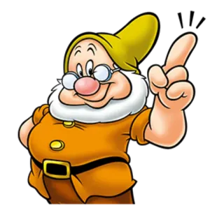 😊 Doc dwarf, cartoon, disney, glasses, funny telegram sticker