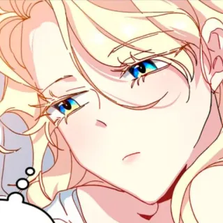 🪞 blonde hair, blue eyes, anime, manga, woman, cartoon telegram sticker