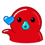 ❤️ cute, blob, red, blue heart, cartoon telegram sticker