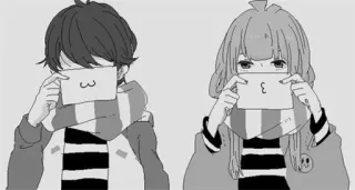 ❤ 애니메이션, 만화, 커플, 그림, 친구, 귀여운 telegram sticker