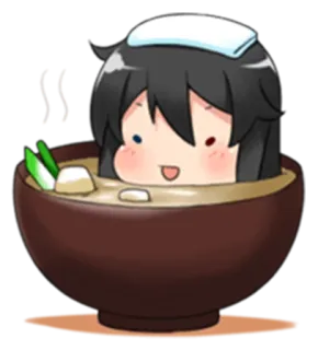 🍜 anime, manga, food, soup, bowl, kawaii, cute telegram sticker