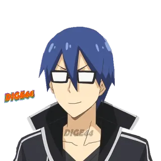 🙃 DIGEM
DIGE44 Anime, Nhân vật, Kính, Tóc xanh, Sticker telegram sticker
