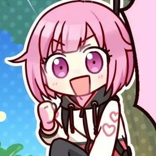 😀 anime, cartoon, kawaii, chibi, pink hair, character, cute telegram sticker
