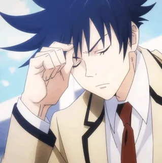 ♣️ Anime, müde, Schuluniform, Schüler, Anime Junge telegram sticker