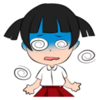 😣 dessin animé, étourdi, yeux spirales, animé, inquiet, contrarié whatsapp sticker