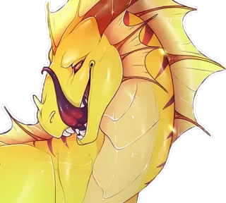 🐲 monster, dragon, fantasy creature, reptile, yellow, creature telegram sticker