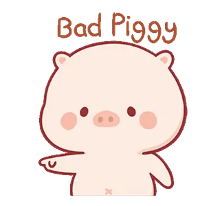 ⭐ Bad Piggy pig, cute, cartoon whatsapp sticker