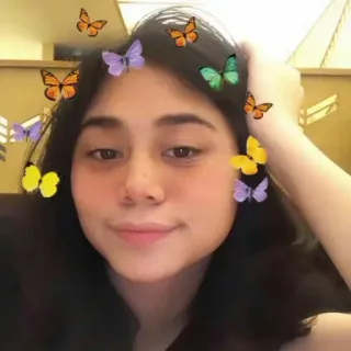 🌷 kupu-kupu, filter wajah, gadis, potret, wanita, cantik whatsapp sticker