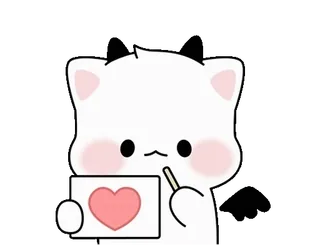 ❤️ dễ thương, mèo, trái tim, yêu, hình vẽ, nhãn dán whatsapp sticker
