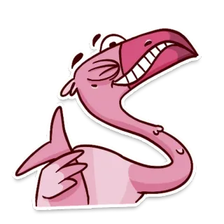 😉 desenho animado, flamingo, rosa, animal, pássaro, humor, engraçado telegram sticker