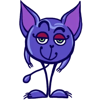 😏 desenho animado, criatura, personagem, roxo, animal telegram sticker