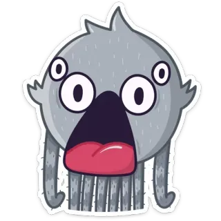 😳 Monster, Kreatur, Cartoon, Lustig, Skurril, Gruselig, Figur, Illustration whatsapp sticker
