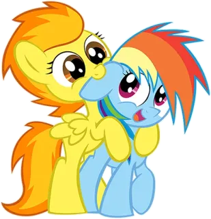 😋 My Little Pony pony, cartoon, friendship, hugging, cute, colorful whatsapp sticker