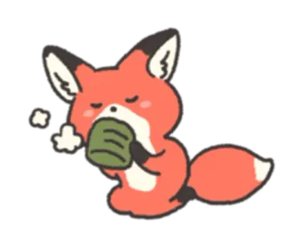 🍵 狐狸, 动物, 卡哇伊, 可爱, 困 telegram sticker