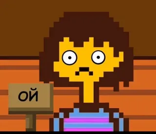 😵 Frisk Undertale Ой frisk, undertale, pixel, video game, rusia, kejutan telegram sticker