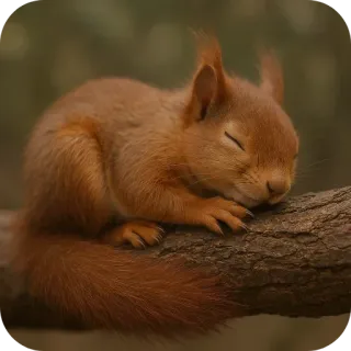 🛏 écureuil, animal, faune, nature, dormir, mignon telegram sticker