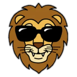 🦁 lion, lunettes de soleil, cool, animal, autocollant whatsapp sticker