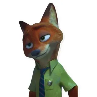 🦊 Nick Wilde Zootopia fuchs, zoomania, cartoon, disney, nick wilde, polizei, polizist telegram sticker