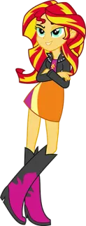 😏 Sunset Shimmer My Little Pony: Equestria Girls サンセットシマー, マイリトルポニー, エクエストリア・ガールズ, アニメ, アニメーション whatsapp sticker
