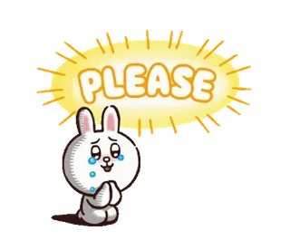 🥺 PLEASE por favor, pedido, coelho, fofo, implorando telegram sticker