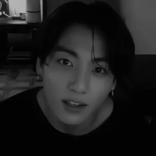 🌟 Jungkook kpop, bts, chanteur, portrait, noir et blanc, jungkook telegram sticker