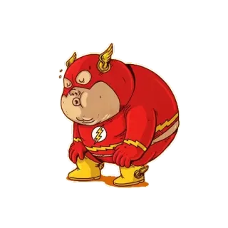 🍳 The Flash The Flash, superhero, DC Comics, kartun, lucu, chubby, komik, karakter whatsapp sticker