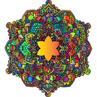 🎨 マンダラ, カラフル, 幾何学的, パターン, 花柄, 装飾的, アート, デザイン telegram sticker