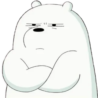 😑 Ice Bear We Bare Bears медведь, мультфильм, белый медведь, Мы обычные медведи, анимация whatsapp sticker