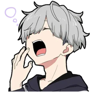 😪 Anime, Sticker, Garçon, Cri, Émotionnel, Manga telegram sticker