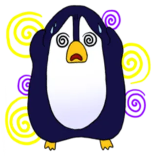 😶 пингвин, мультфильм, ошеломленный, завитки, мультяшный пингвин telegram sticker