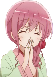 ☺️ Anime, Gadis, Imut, Rambut merah muda telegram sticker