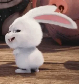 🍓 Snowball The Secret Life of Pets กระต่าย, น่ารัก, การ์ตูน, สัตว์, สีขาว, ตลก telegram sticker