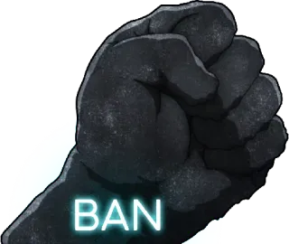 🚫 BAN запрет, рука, сжатый кулак telegram sticker