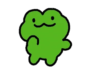 💚 Frosch, Cartoon, Niedlich, Grün, Blob whatsapp sticker