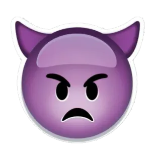 👿 Эмодзи, Дьявол, Злой, Фиолетовый, Монстр, Лицо telegram sticker