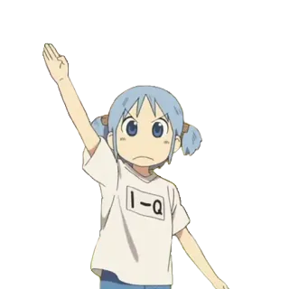 🙋‍♂ I-Q anime, dziewczyna, kreskówka, postać, naklejka telegram sticker