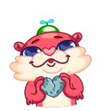 ❤️ Dessin animé, Mignon, Animal, Coeur, Amical, Autocollant telegram sticker
