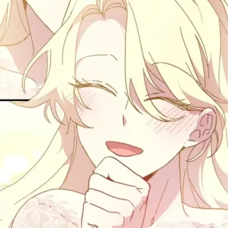 🪞 woman, blonde hair, smile, cartoon, illustration, anime telegram sticker