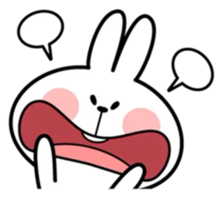 😡 konijn, cartoon, geschrokken, verrassing, emotie, schattig telegram sticker
